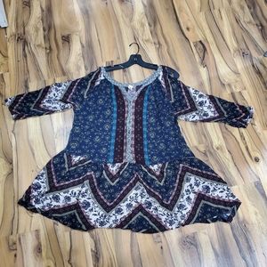 Boho Tunic with split sleeve size XL